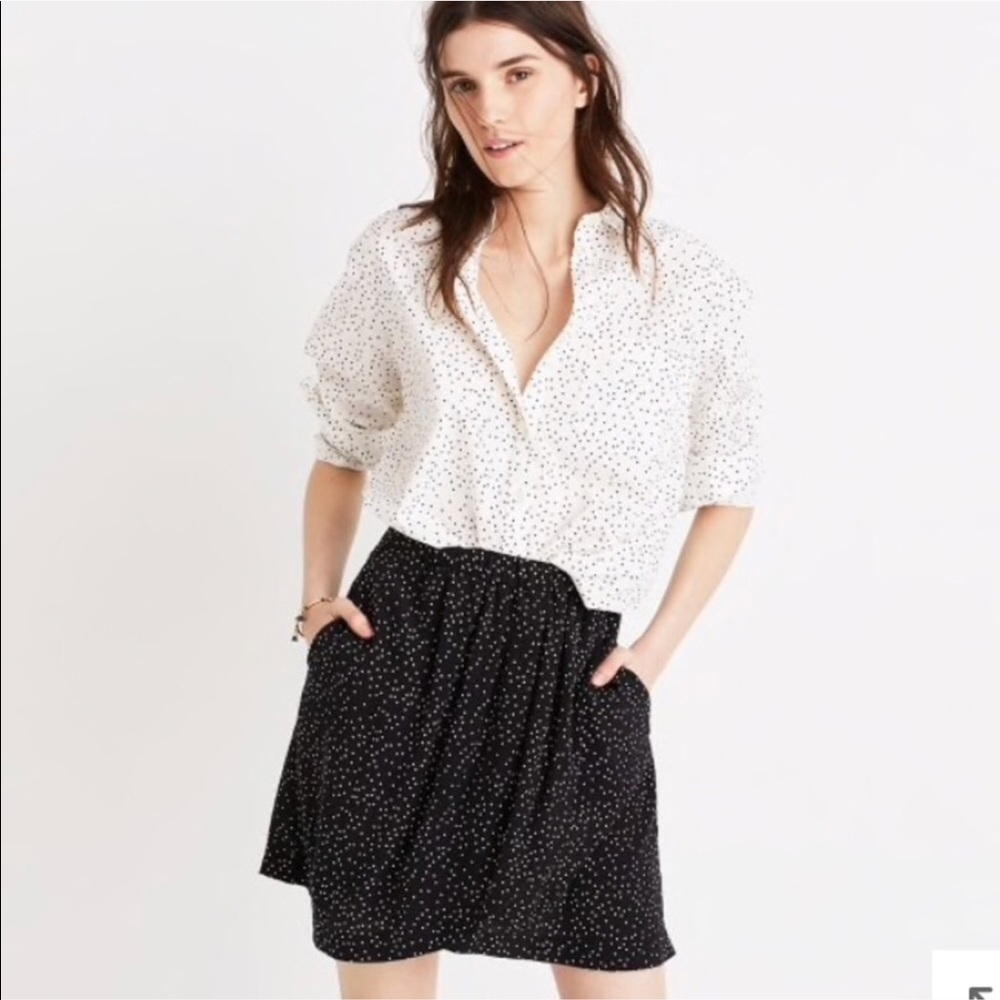 Madewell Dotted Silk Skirt